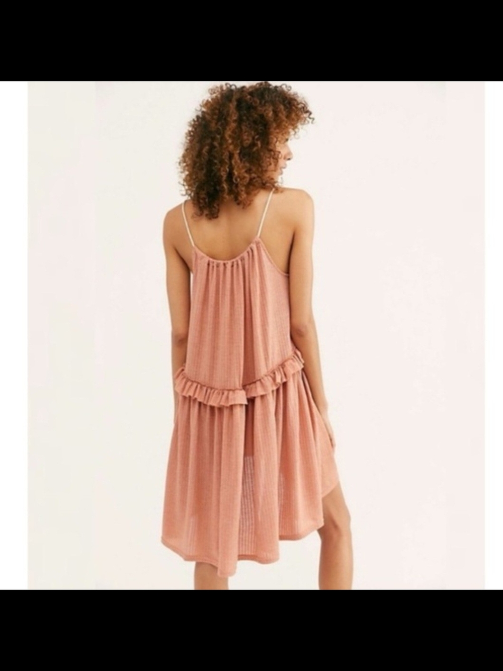 Free People Dusty Rose Ruffle Tiered Spaghetti Strap Dress - Picture 2 of 5